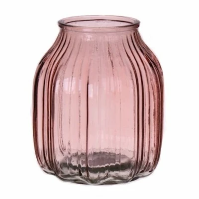 SKLENĚNÁ VÁZA PERSEPHONE ø8,5/13,8cm výška 16cm RŮŽOVÁ