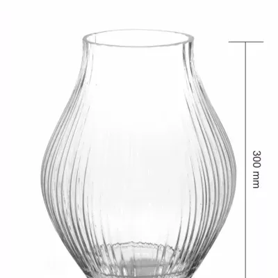 Skleněná váza RIB d12cm v30cm