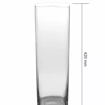 Skleněná váza SQROUND d12cm v42cm