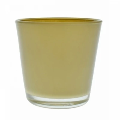 SKLENĚNÝ SVÍCEN CAMILLA ø7cm BÉŽOVÝ