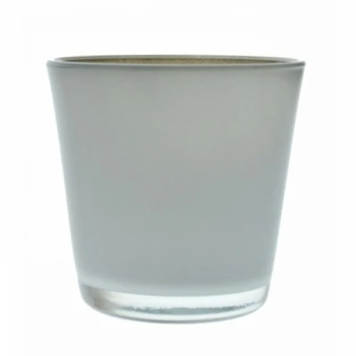 SKLENĚNÝ SVÍCEN CAMILLA ø7cm ŠEDÝ