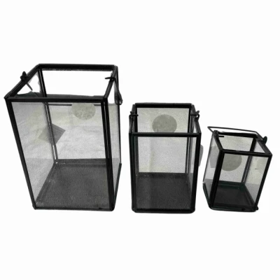 SKLENĚNÝ SVÍCEN DANICA - LUCERNA (sada 3 kusů)