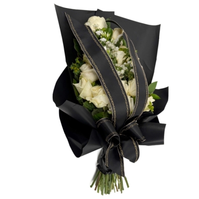 Smuteční kytice na položení - bílá