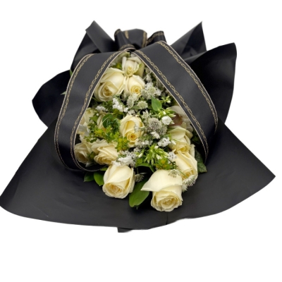 Smuteční kytice na položení - bílá