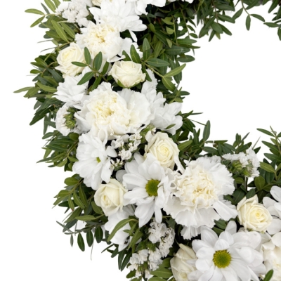 Smuteční věnec bílý Ø 38cm