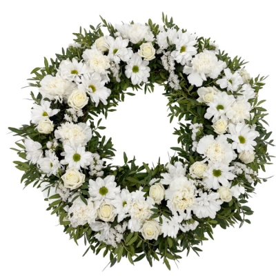 Smuteční věnec bílý Ø 38cm