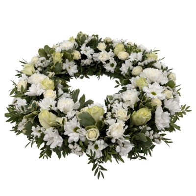 Smuteční věnec bílý Ø 44cm