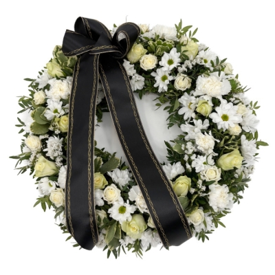 Smuteční věnec bílý Ø 44cm