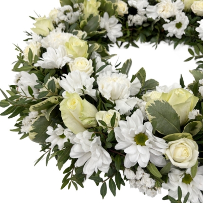 Smuteční věnec bílý Ø 44cm