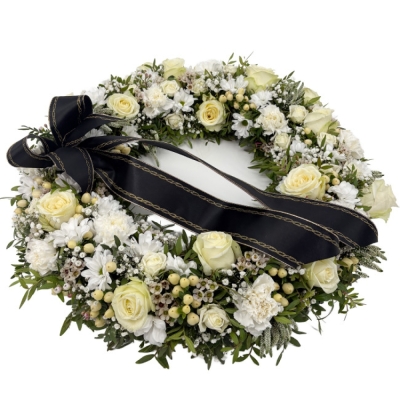 Smuteční věnec bílý Ø 50cm