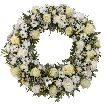 Smuteční věnec bílý Ø 50cm