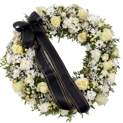Smuteční věnec bílý Ø 50cm