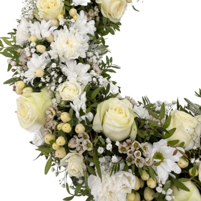 Smuteční věnec bílý Ø 50cm