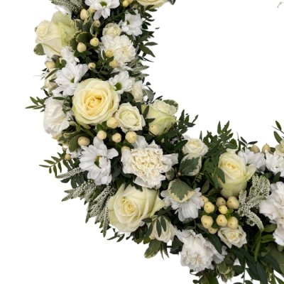 Smuteční věnec bílý Ø 58cm