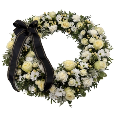 Smuteční věnec bílý Ø 58cm