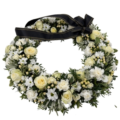 Smuteční věnec bílý Ø 58cm
