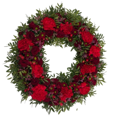 Smuteční věnec červený Ø 38cm