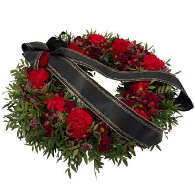 Smuteční věnec červený Ø 38cm