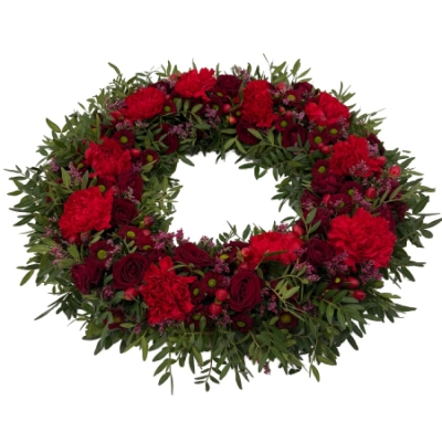 Smuteční věnec červený Ø 38cm