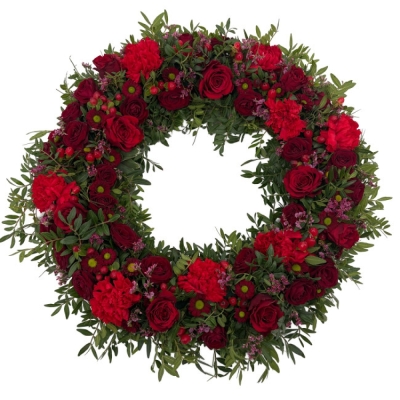 Smuteční věnec červený Ø 44cm