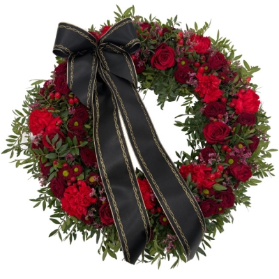 Smuteční věnec červený Ø 44cm