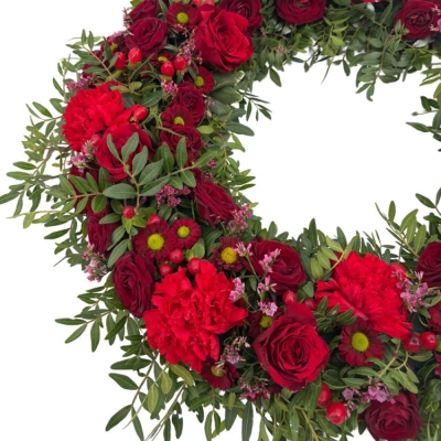 Smuteční věnec červený Ø 44cm