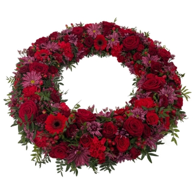 Smuteční věnec červený Ø 58cm