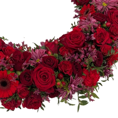 Smuteční věnec červený Ø 58cm