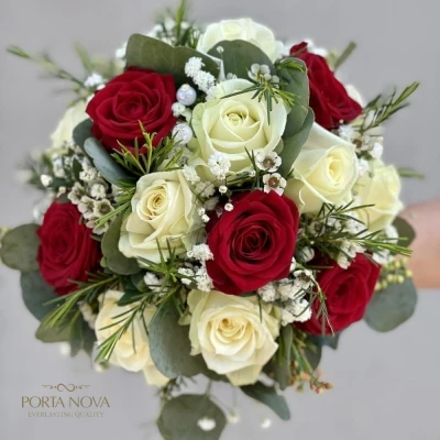 Srdce z růží malé WHITE NAOMI