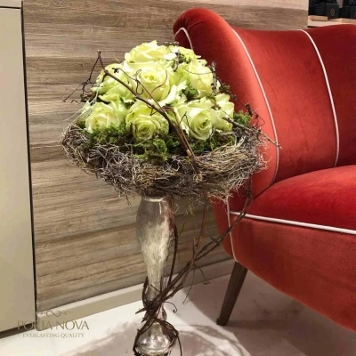 Srdce z růží malé WHITE NAOMI