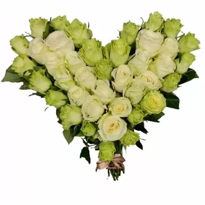 Srdce z růží velké ALBINA 60cm