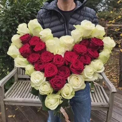 Srdce z ruží veľké JESSICA 80cm