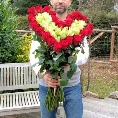 Srdce z růží velké LORANA 50cm