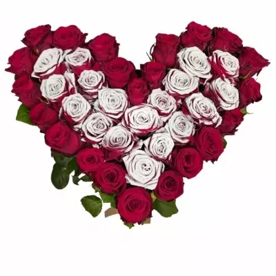 Srdce z růží velké WINTER 50cm