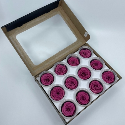 Stabilizované fialové růže v krabičce 12ks