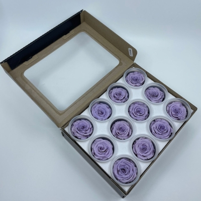 Stabilizované světle fialové růže v krabičce 12ks