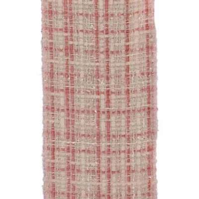 Stuha bavlněná s drátkem růžová geometrie 9.1 m