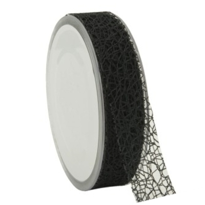 Pavučinová dekorační stuha 25 mm x 20 m černá