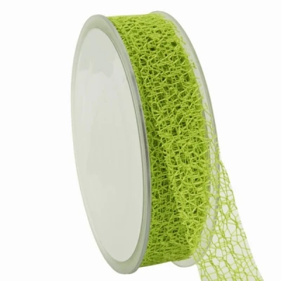 Pavučinová dekorační stuha 25 mm x 20 m jarní zelená - 563