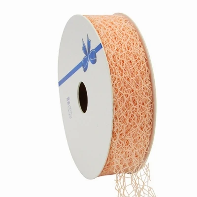 Pavučinová dekorační stuha 25 mm x 20 m lososová