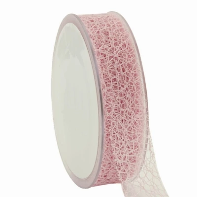 Pavučinová dekorační stuha 25 mm x 20 m růžová
