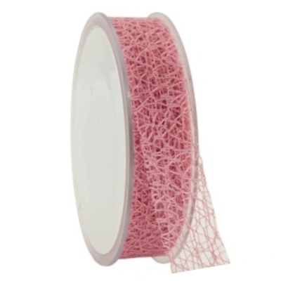 Pavučinová dekorační stuha 25 mm x 20 m starorůžová