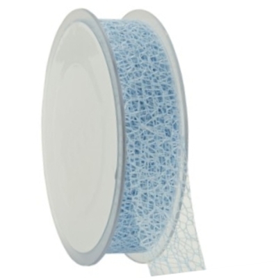 Pavučinová dekorační stuha 25 mm x 20 m světle modrá