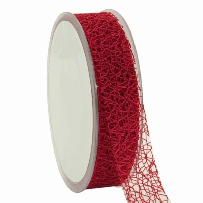 Pavučinová dekorační stuha 25 mm x 20 m vínová