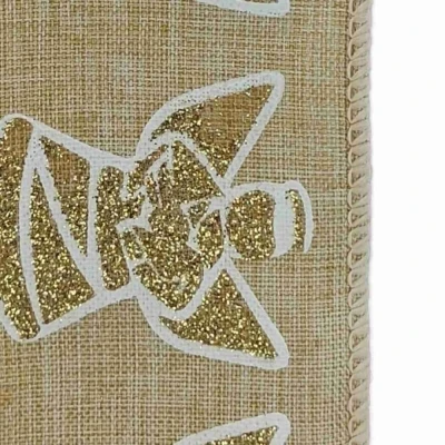 Stuha jutová s drátkem béžová vánoční anděl 9.1 m