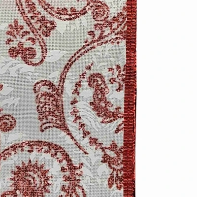 Stuha jutová s drátkem bílá ornamenty 9.1 m