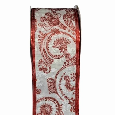 Stuha jutová s drátkem bílá ornamenty 9.1 m