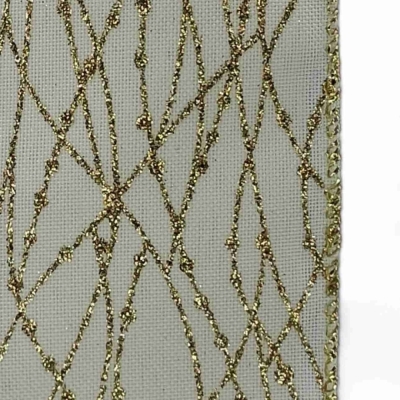 Stuha jutová s drátkem bílá vánoční propletené linky 9.1 m