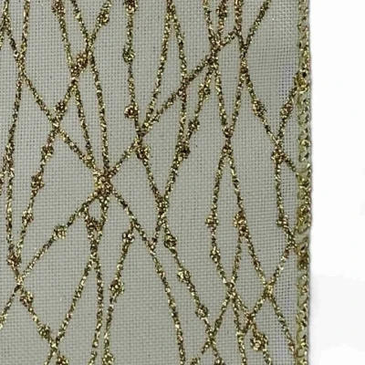 Stuha jutová s drátkem bílá vánoční propletené linky 9.1 m