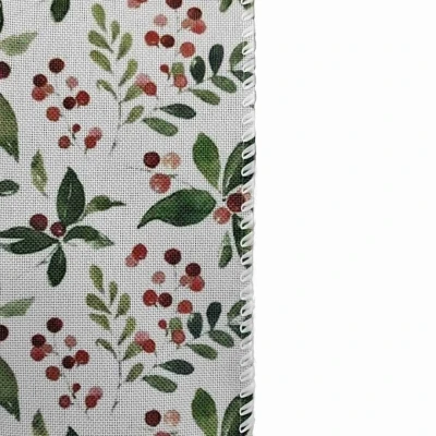 Stuha jutová s drátkem bílá vánoční větvičky s bobulkami 9.1 m